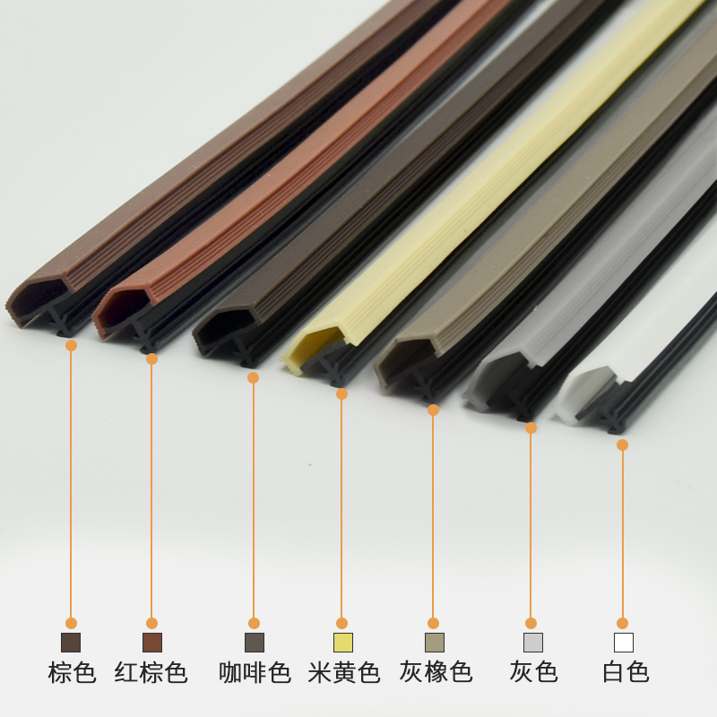 木门缝密封条房间门隔音门边门框压条防风防撞卡槽胶条缝隙填补条