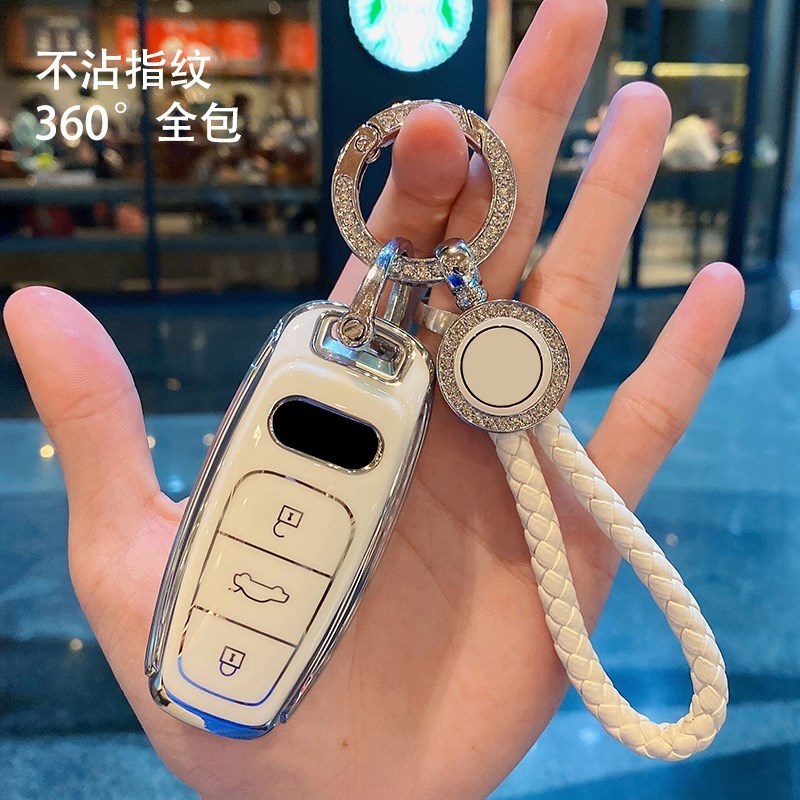 适用奥迪新a6l钥匙套a4l/a3/q5l/q7/q8/q3/q2l/a5/a8l/tt壳女包扣