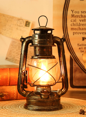 户外老式煤油灯家用复古怀旧马灯装饰摆件露营地专用帐篷灯挂饰