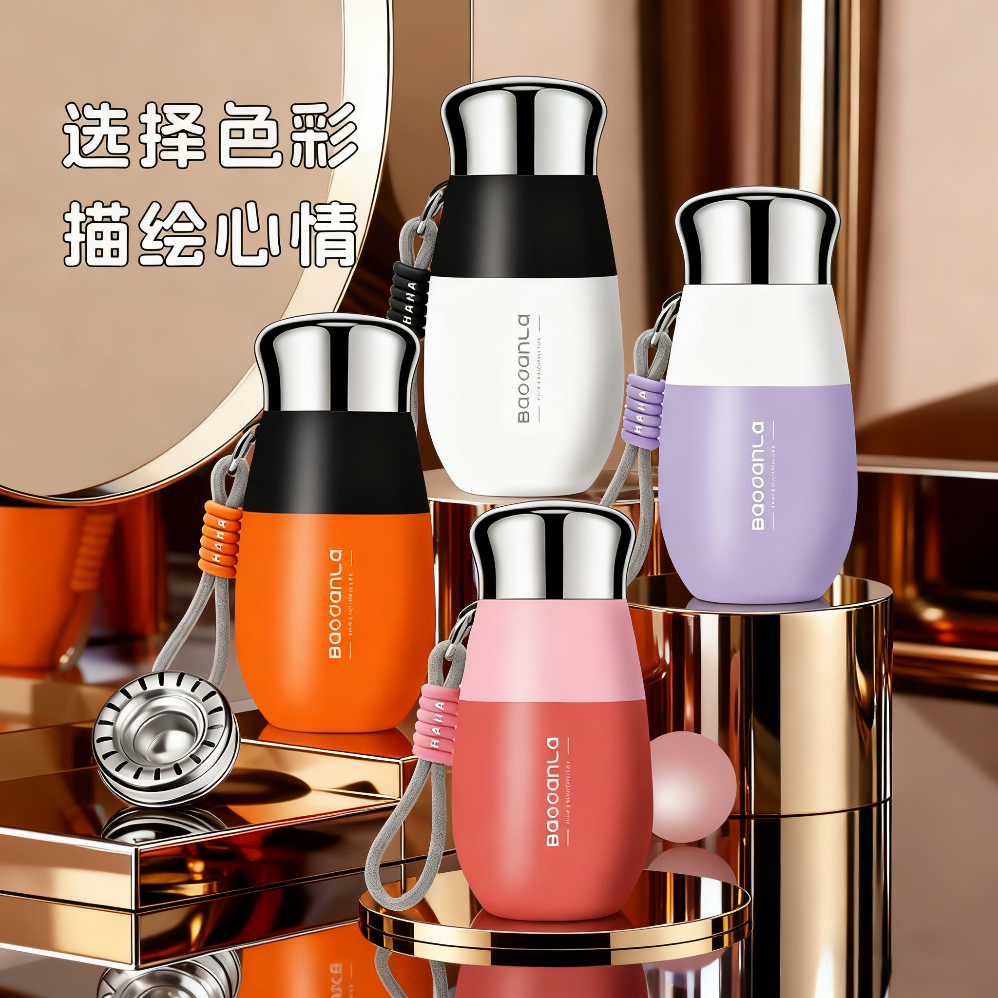 2025新款撞色保温杯女士高颜值