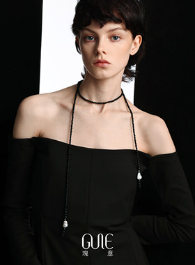 瑰意黑玛瑙巴洛克珍珠项链2025新款爆款小众设计高级感时尚长链