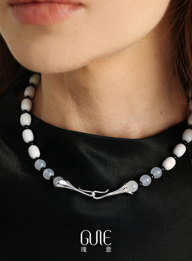 瑰意黑玛瑙串珠项链新款女生百搭高级感小众设计感优雅锁骨链