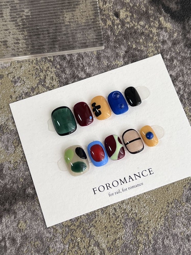 Foromance.【彩色物语】红绿蓝黄 撞色 时髦个性 短方圆 扁甲友好