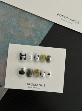 Foromance.【橄榄猫】手绘猫咪 光影感 ins风 短方圆 扁甲友好