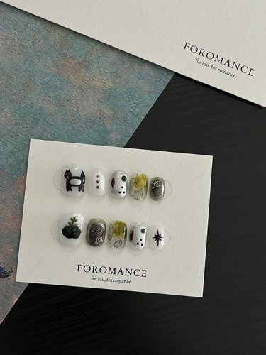 Foromance.【橄榄猫】手绘猫咪 光影感 ins风 短方圆 扁甲友好