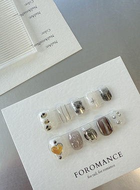 Foromance.【野餐】金属质感 冷淡风 ins短甲 纯手工穿戴甲