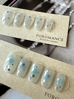 Foromance.【仙女棒】猫眼AB 蓝色白色冰晶感仙女棒 手工穿戴甲