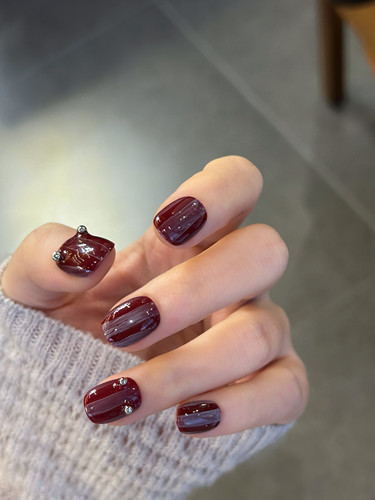 Foromance.【玫瑰的故事】系列 红玫瑰 短方圆 穿戴甲