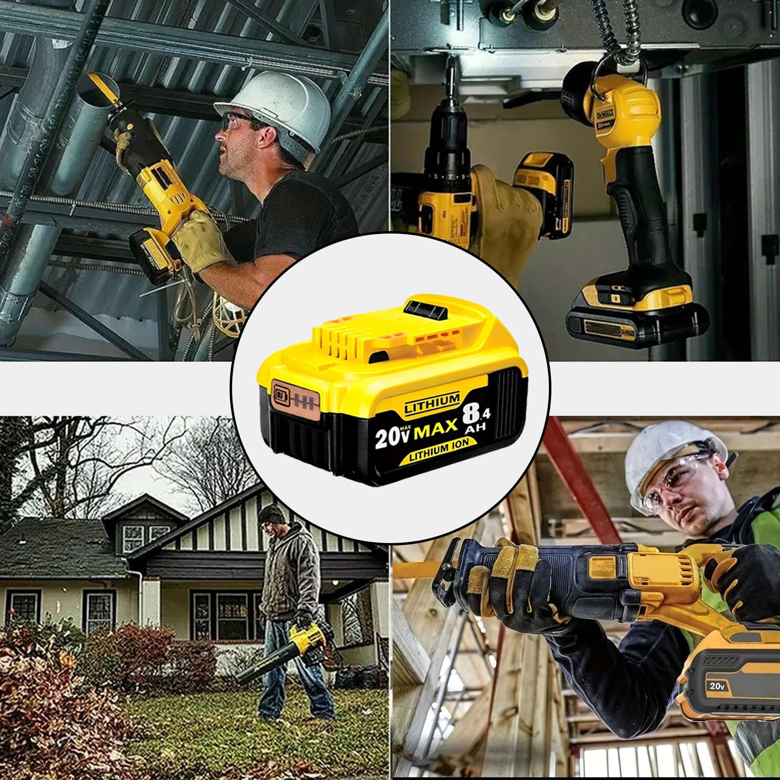 兼容DeWalt18/20V锂电池8.4AH适用德伟DCB200电动工具手电钻