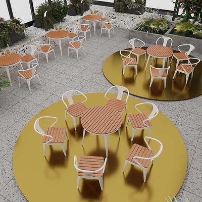 户外桌椅组合套装庭院露天圆桌休闲室外餐厅餐桌露台花园户外家具