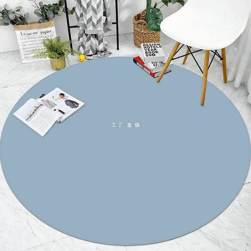 ft纯色北欧圆形皮革地垫可擦洗免洗PVC防水防滑吊篮垫电脑椅转椅