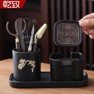 茶道六君子茶杯垫套装泡茶工具轻奢茶桌摆件茶具配件用品大全