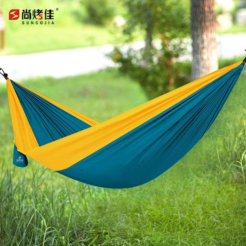 尚烤佳吊床户外双人吊床降落伞布便携吊床防侧翻野营秋千室