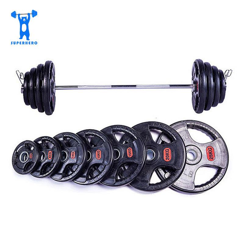 健身房大雄体育杠铃片个性搭配杠铃杆奥杆包胶片哑铃家用组合套装