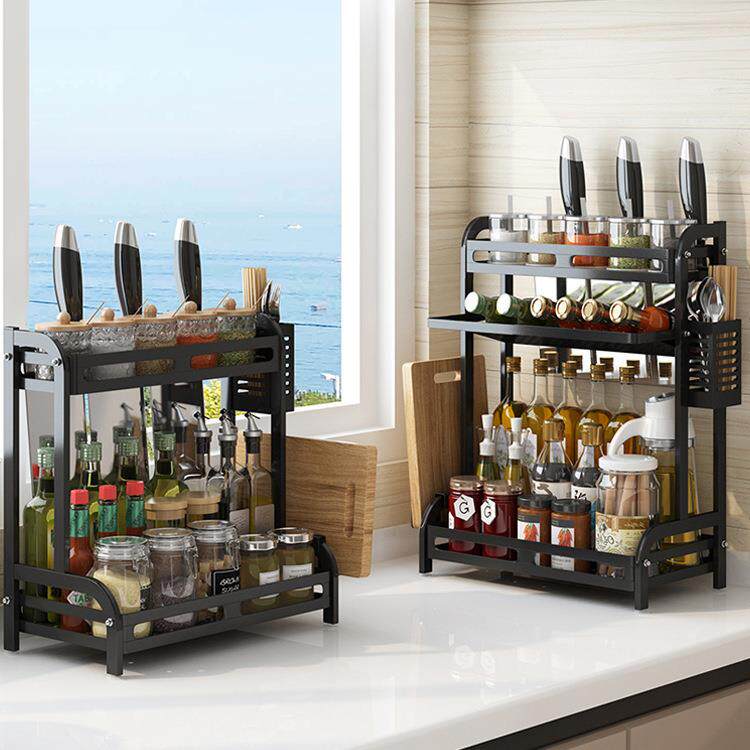 包邮厨房调料置物架台面三层调料斜放调味品油盐酱醋收纳架佐料架