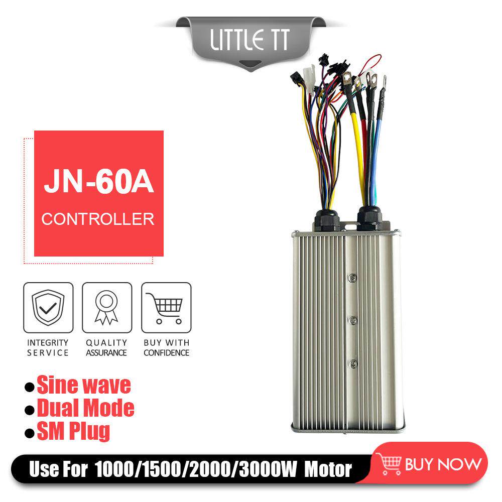 自行车滑板车锂电改装配件48V-72V60A双模18管正玄波控制器