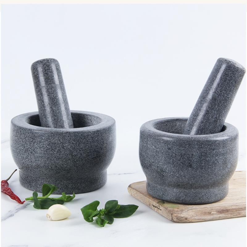 老青石蒜臼子捣蒜器石臼对窝家用砸蒜蓉压剥蒜钵蒜泥研钵捣泷叻