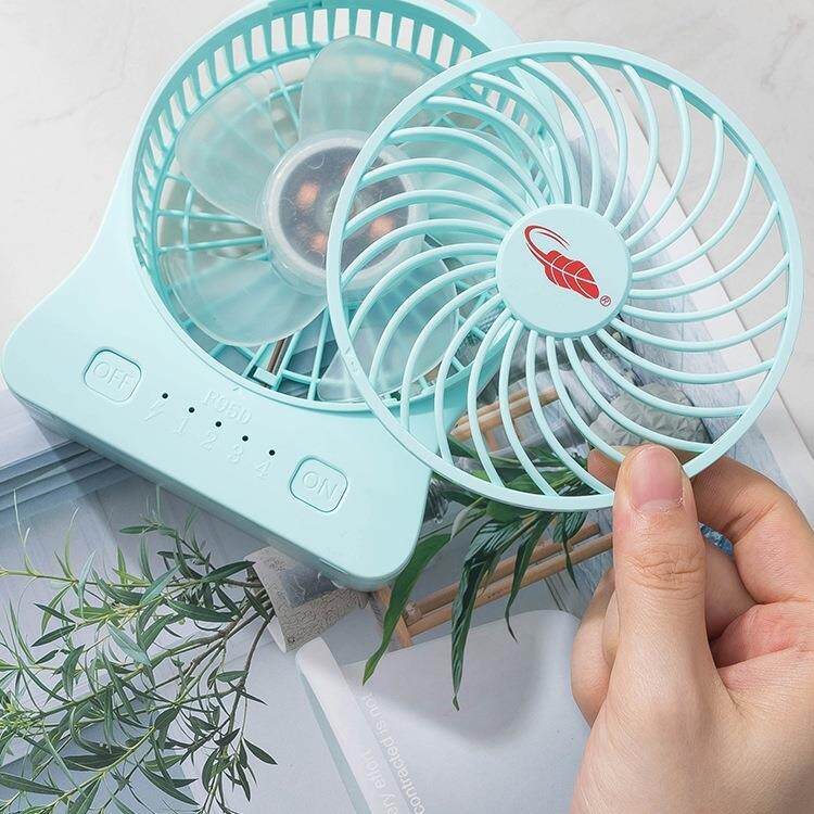 快充大风力便携式桌面小型电风扇迷你手持芭蕉扇F95D黑色蓝色