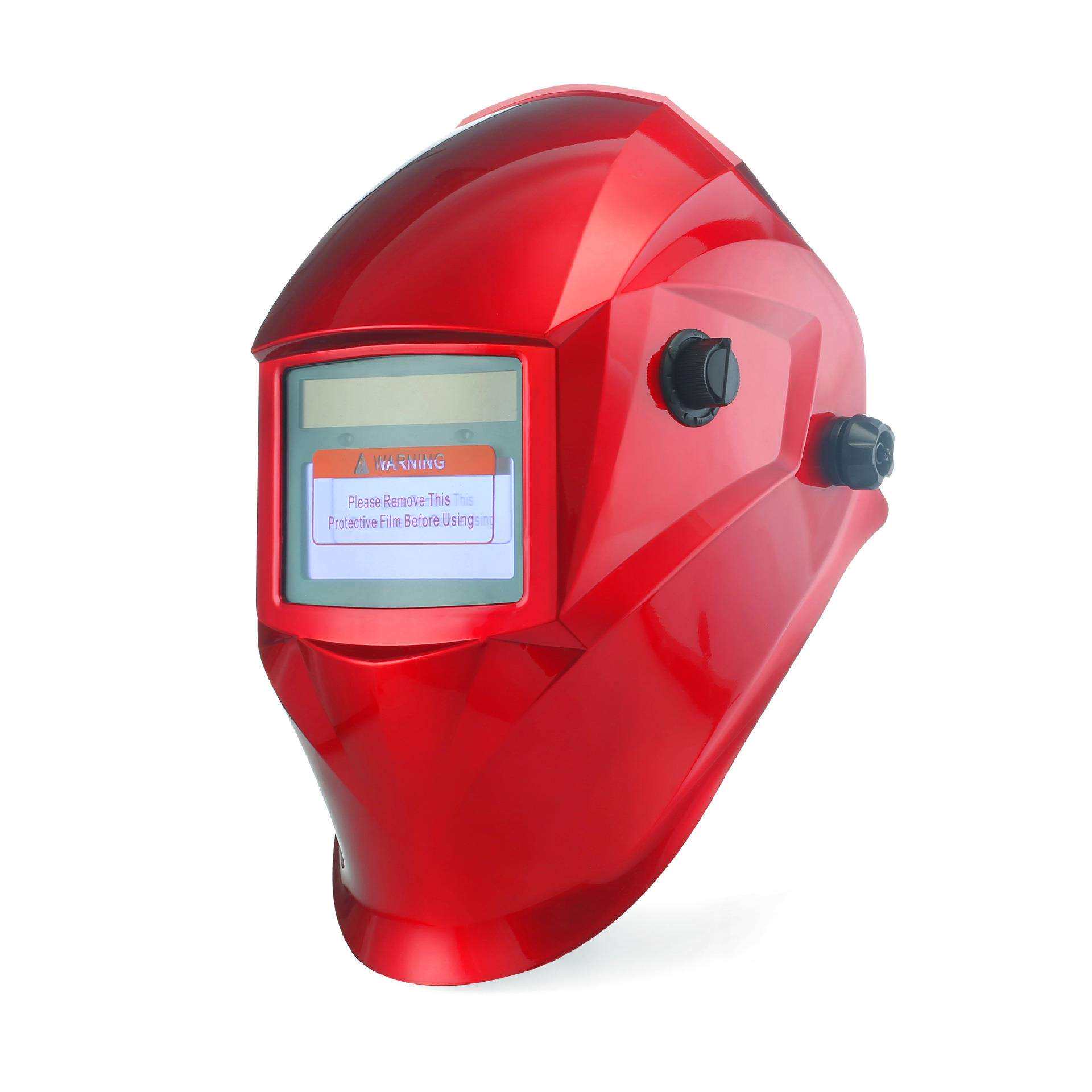 JASMINE433红色智能自动变光焊帽太阳能焊接面罩氩弧焊电焊工焊帽