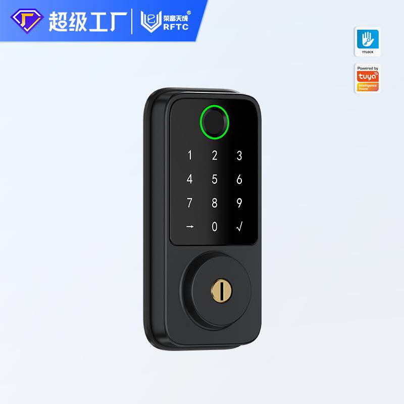 欧美闭门指纹锁呆锁室内木门智能锁民宿酒店家用密码锁通通锁