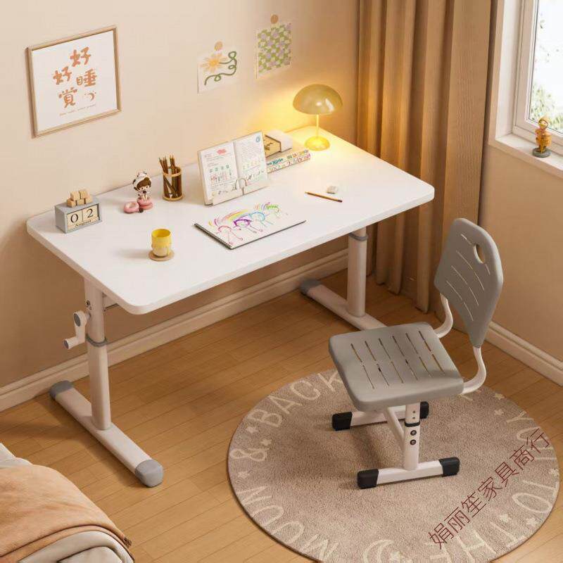 电脑桌可移动手摇升降桌卧室床边桌学生家用学习桌书桌简易办公桌