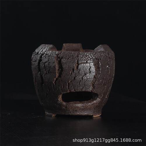 复古柴烧釉纯手工捏裂纹碳炉防裂木炭橄榄碳创意围炉功夫煮茶烧水