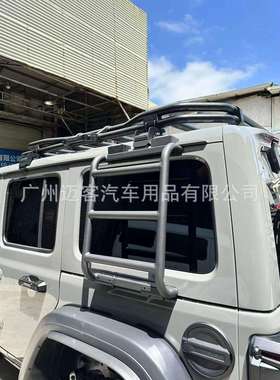 牧马人JL改装简易爬梯18-23款圆管汽车铝合金实用侧梯