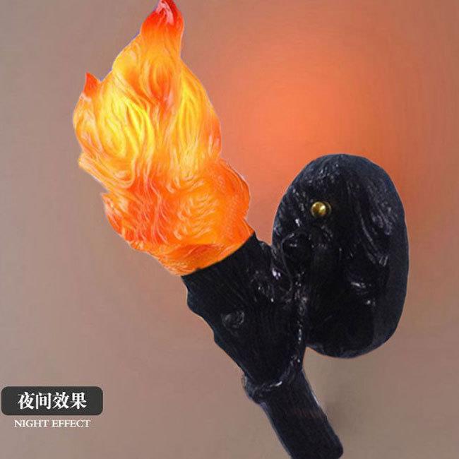 复古火炬灯壁灯创意个性艺术装饰复古壁灯欧式火把灯我的世界