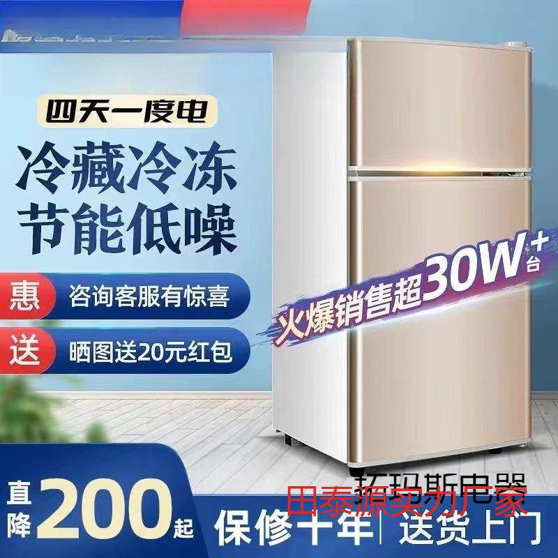 一级节能冰箱家用小型租房双门静音宿舍冷藏冷冻电冰箱迷你