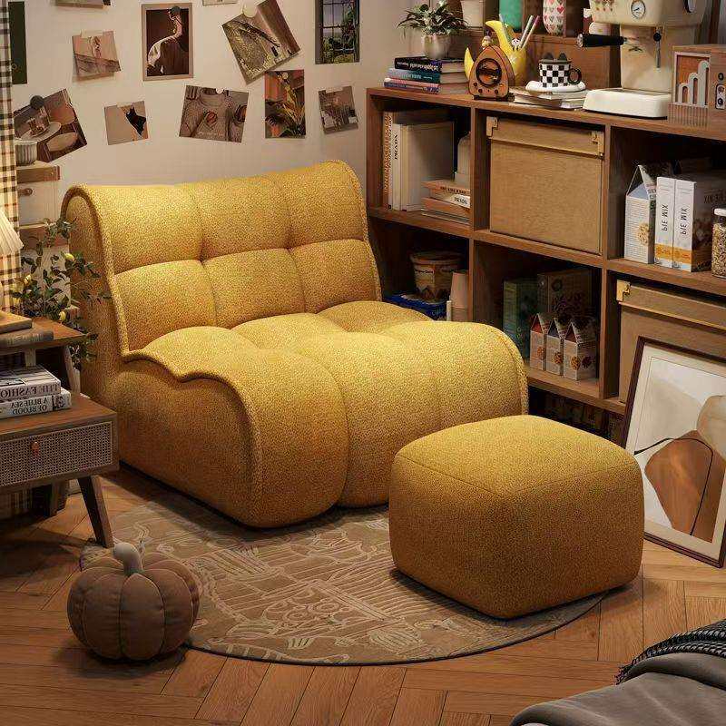 懒人沙发单人网红奶油榻榻米复古布艺沙发客厅卧室简约阳台休闲椅