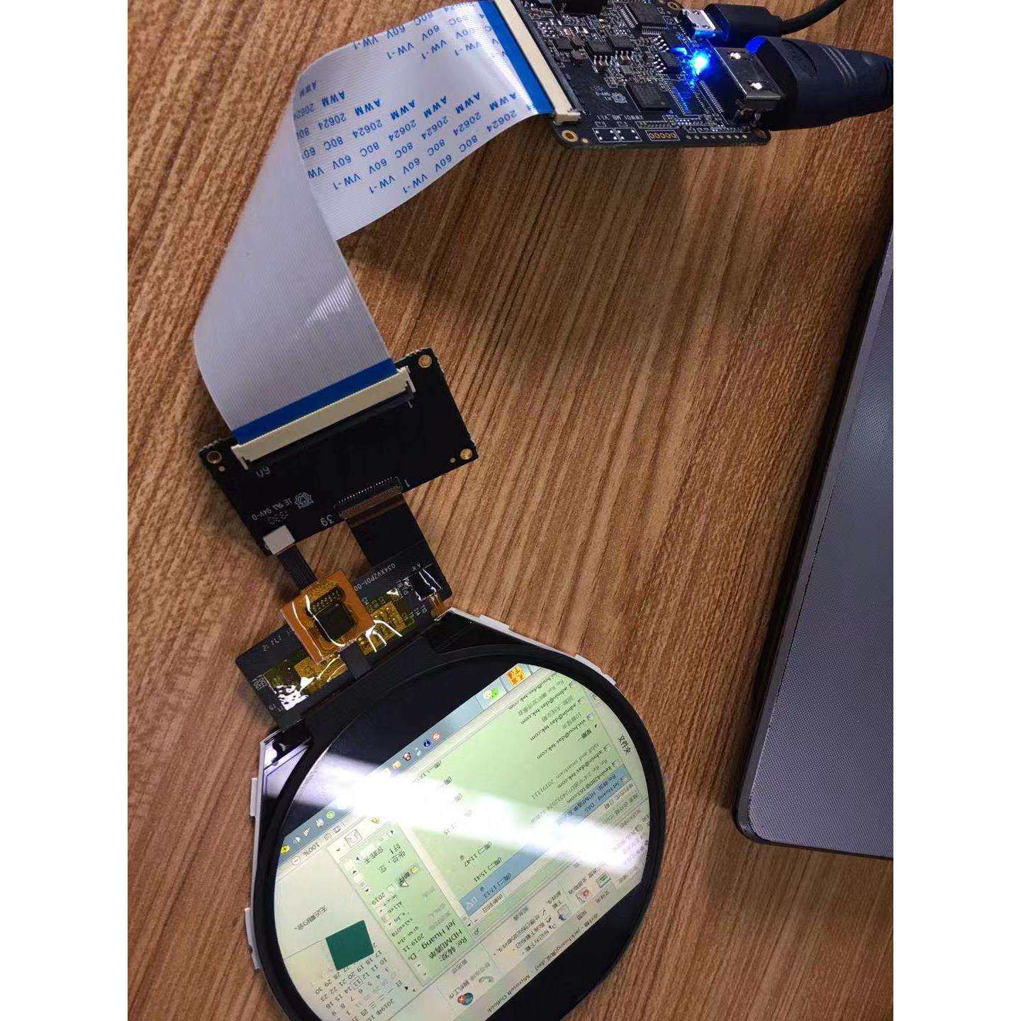 HDMI转接板搭配3.4寸圆形屏800×800分辨率自主研发现货