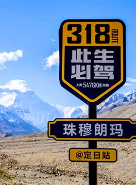 景区标识牌G318线网红路名站牌此生必驾导向牌指路牌打卡点指示牌