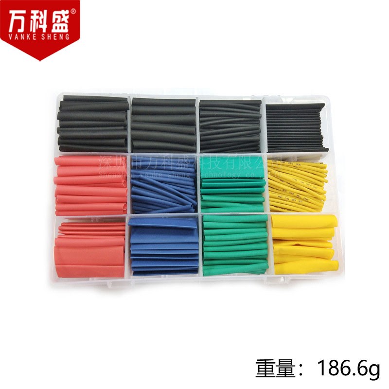 530pcs盒装环保热缩套管 彩色热缩管组合 亚马逊 ebay爆款