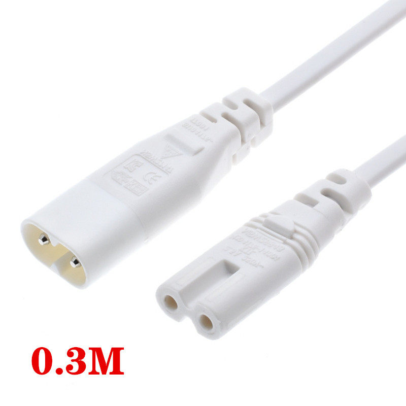 IEC320 C7转C8带开关电源线延长线2芯两孔8L字尾公对母C7-C8对接