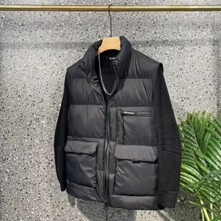 冬季新款羽绒棉马甲男工装立领加棉坎肩休闲保暖修身纯色背心外套