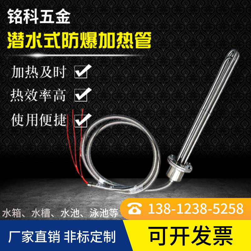 380v工业f大功率防爆型潜水加热管水箱电热管投入水槽油罐池加热