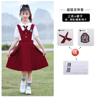 元旦儿童合唱服中小学生爱国朗诵演出服红色男女童诗朗诵比赛服装