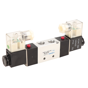 4V220 08二位五通电磁阀双线圈换向阀DC24V控制阀220V气缸换向阀