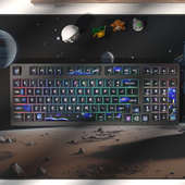 PIIFOX孤勇者太空主题透明透光PBT侧刻键帽热升华130键OEM键帽