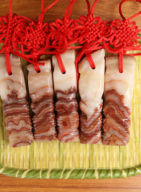 猪肉石天然肉石广西柳州红烧肉腊肉五花肉27*21*99mm844g摆件拼盘