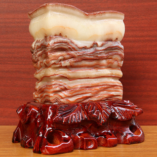 6cm2522g雕刻石摆件 天然石材奇石摆件猪肉石五花肉桌面装 饰16