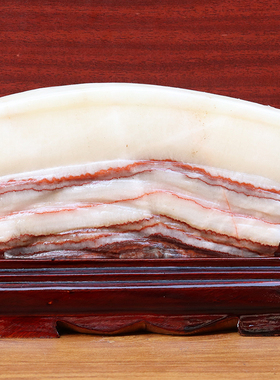 天然石材奇石摆件猪肉石五花肉桌面装饰18*13*2cm1010g雕刻石摆件