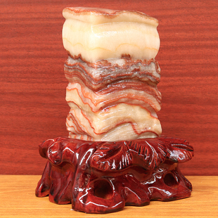 5cm1475g雕刻石摆件 天然石材奇石摆件猪肉石五花肉桌面装 饰12