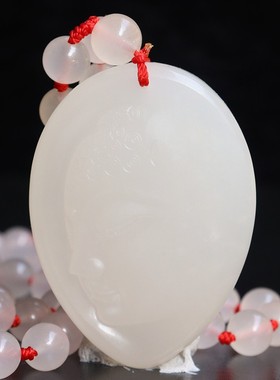 天然玉石38*51*10mm 76g挂牌 桂林鸡血玉石吊牌 高端上朗料玉化红