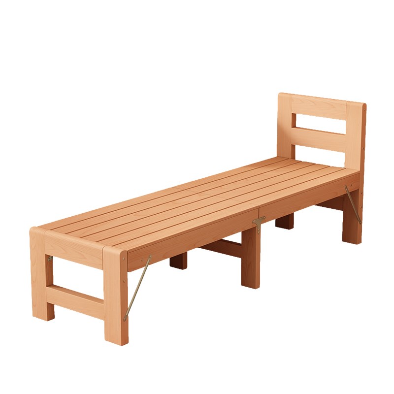 榉木儿童床实木可折叠带护栏宝宝小床扩床加床大人床边拼接床