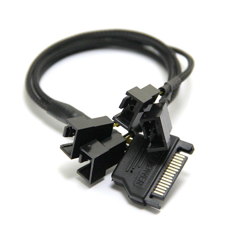 sata供电线转风扇小4pin供电线sata转风扇4针转接线兼容3pin供电