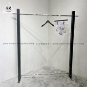 服装 中岛架买手店中岛架 店展示架黑色简约陈列架不锈钢拼色落地式