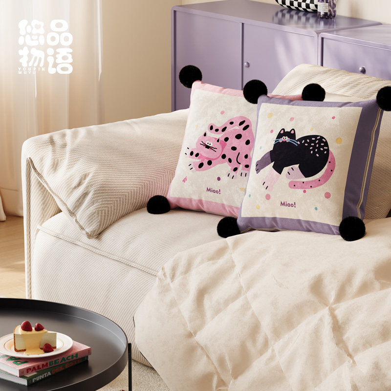波点猫波普风抱枕被两用办公室午睡枕头毯子二合一车载汽车空调被,居家布艺,抱枕被,淘宝优惠券,粉丝福利购,淘宝优惠卷