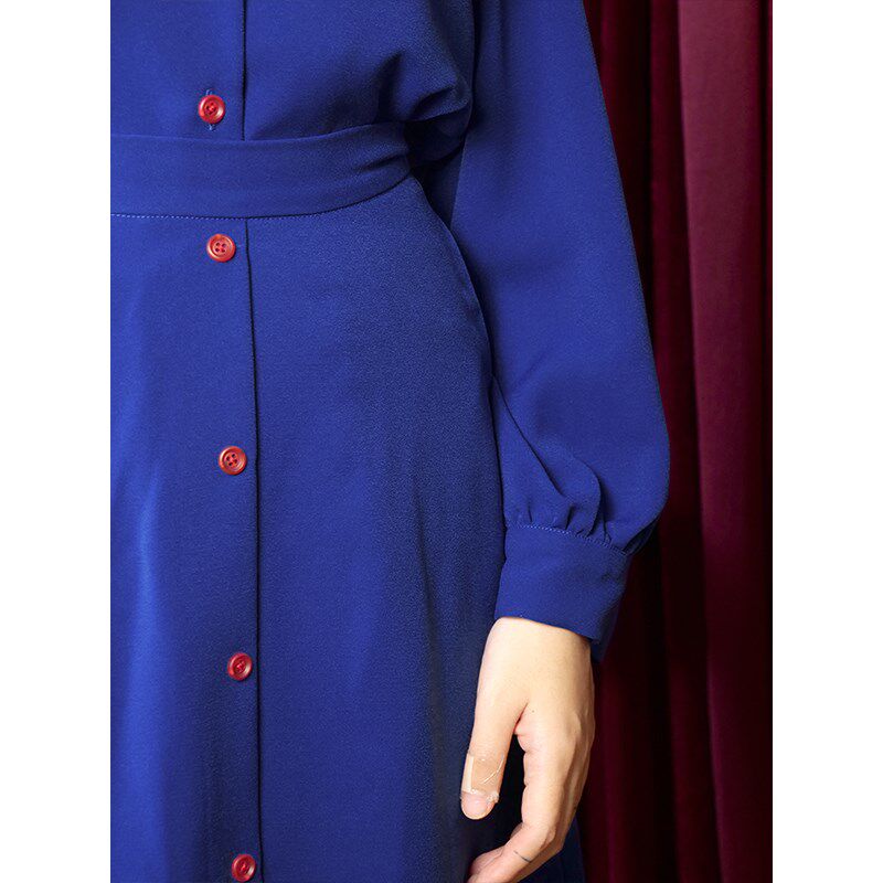 深蓝流向~秋季蓝色法式复古女装套装两件套【长袖衬衫+半身裙】,女装/女士精品,时尚套装,淘宝优惠券,粉丝福利购,淘宝优惠卷