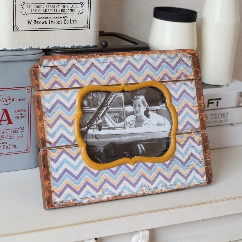 美式乡村复古7寸摆台个性创意电视柜桌面摆件/田园风相框书房装饰